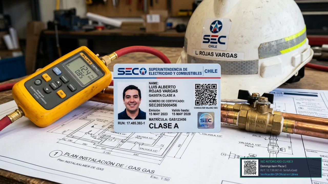Credencial Oficial Gasfíter SEC y Certificado DS66