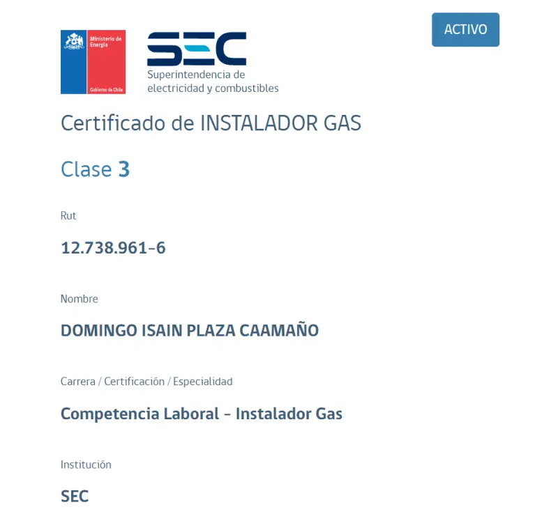 Licencia SEC Domingo Isain